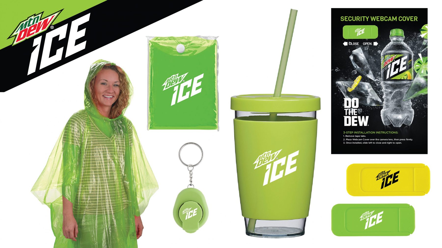 Mountain Dew campus activation branded apparel and accessories