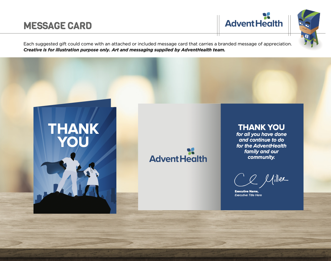 AdventHealth Nurses Week thank-you message card creative concept
