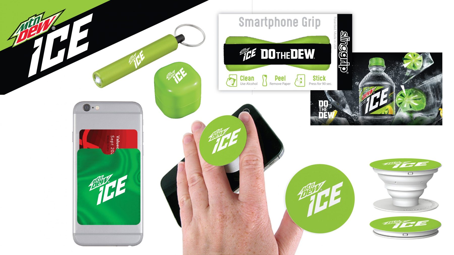 Mountain Dew campus activation giveaway items