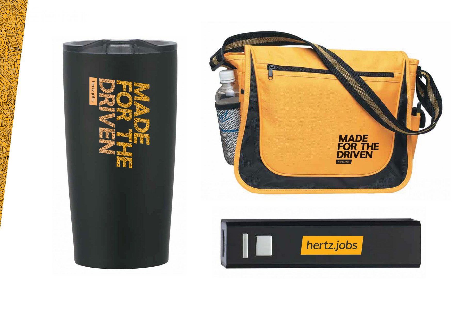 Hertz recruitment campaign product in an event setting