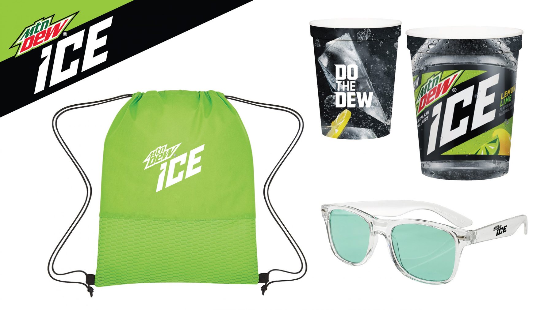 Mountain Dew campus activation product in an event setting