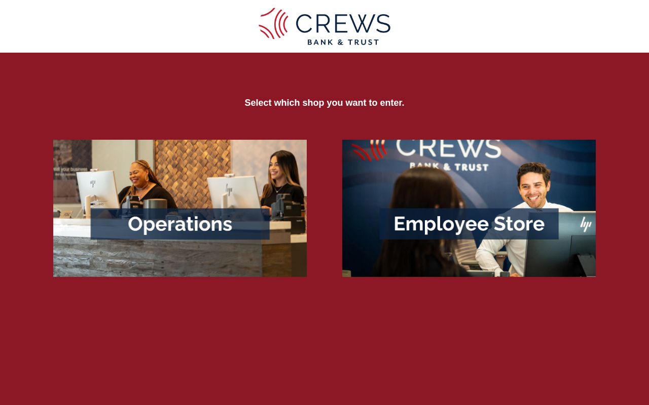 Crews Bank & Trust company store homepage